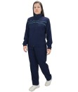 Conjunto Agasalho Feminino Tactel com Elastano Butu Biru Azul Marinho